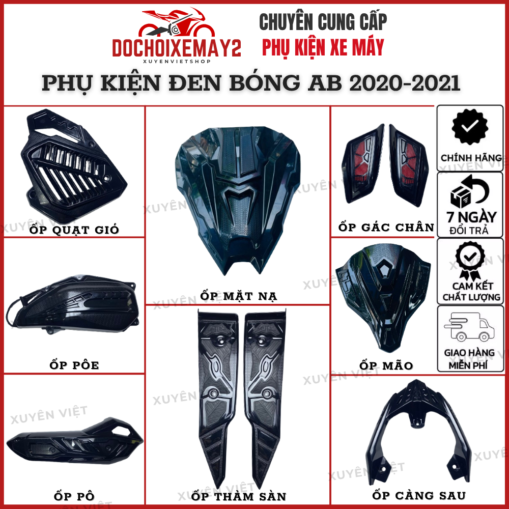 Phụ kiện Đen bóng xe Air Blade 2020-2022(hàng Universe) - Xuyên Việt