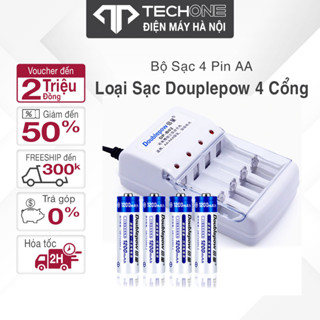 Bộ sạc 4 pin AA ( pin 2A) loại sạc Douplepow 4 cổng tiện lợi dùng cho mic karaoke, đồ chơi, máy ảnh