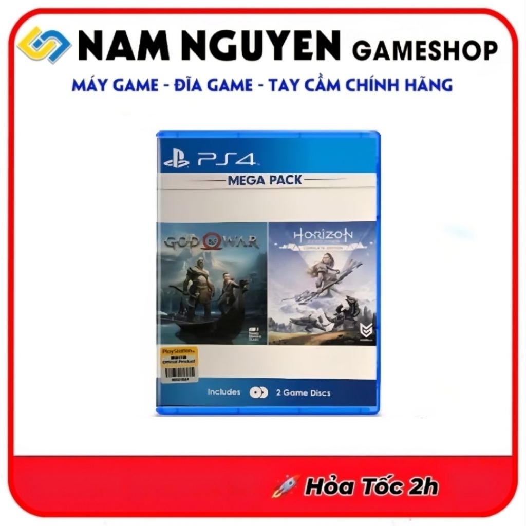 Đĩa Game PS4 | Mega Pack God Of War 4 + Horizon (Gồm 2 Đĩa Game) Gow4