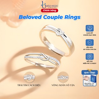 Nhẫn đôi bạc nam nữ S925 Beloved Trái tim đan xen, Nhẫn cặp quà tặng người yêu ý nghĩa - ND3016