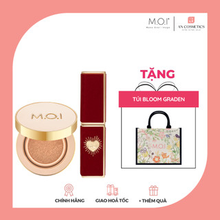(TẶNG TÚI BLOOM GARDEN) Bộ đôi phấn nước Premium Baby Skin và son thỏi cao cấp Queen Of Rose MOI phiên bản giới hạn