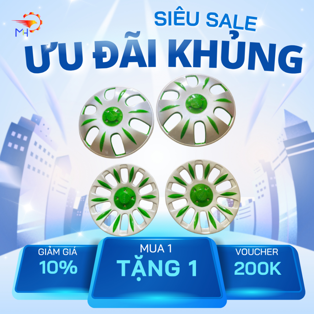 Chụp mâm nhựa xe tải K165, K250,K3000 thông số lốp r16-r13 kèm chân lắp sơn sẵn
