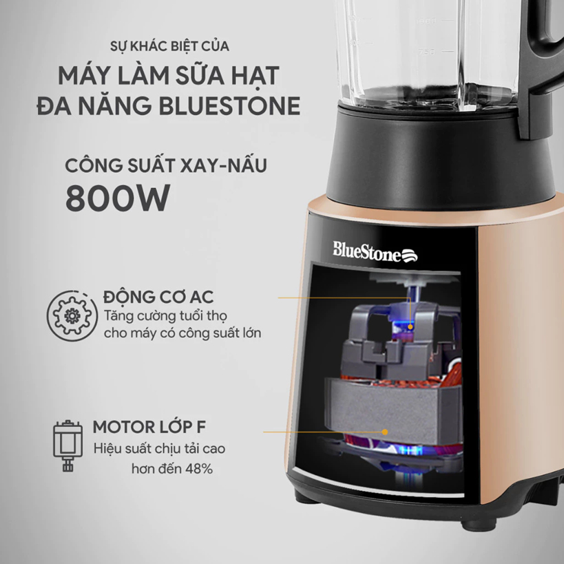 Máy Làm Sữa Hạt Đa Năng Bluestone BLB-6033 | Cối Xay Thuỷ Tinh | 9 Chương Trình Cài Đặt Sẵn | Bảo Hà