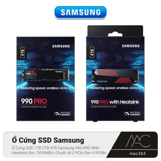 Ổ Cứng SSD 1TB 2TB 4TB Samsung 990 PRO With Heatsink Đọc 7450MB/s Chuẩn M.2 PCIe Gen 4 NVMe, PS5