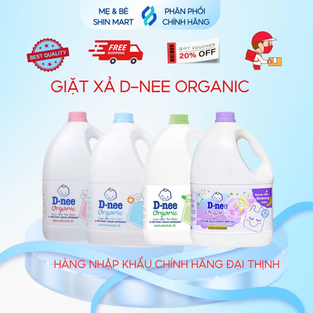 Nước giặt xả Dnee Thái Lan 3000ml Hàng NK Đại Thịnh có tem phụ [mẫu mới]