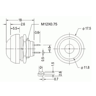 Nút Nhấn Đề PBS-33B Không Thấm Nước 12mm