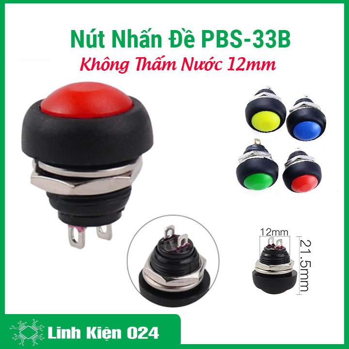 Nút Nhấn Đề PBS-33B Không Thấm Nước 12mm