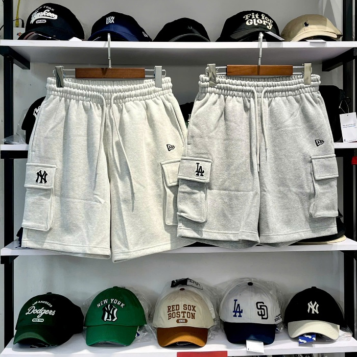 Quần short Cargo new era NY Yankees/ LA Dodgers xám túi hộp  - 60332369/ 60332265