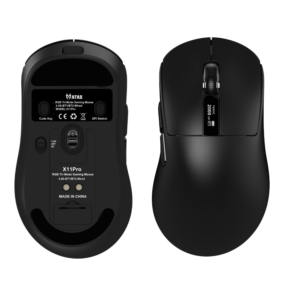 Chuột gaming không dây ATAS X11 - 3 mode - Mắt đọc PAW3311 -  Hỗ trợ App macro - Dock sạc - Màn hình TFT - DPI 24000 | BigBuy360 - bigbuy360.vn
