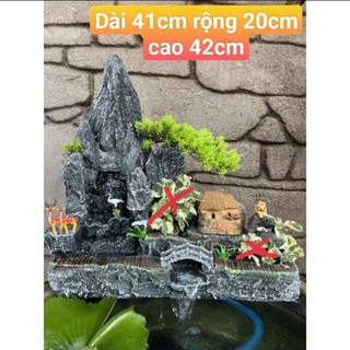 Hòn non bộ hồ cá - thác nước tạo oxy cho cá