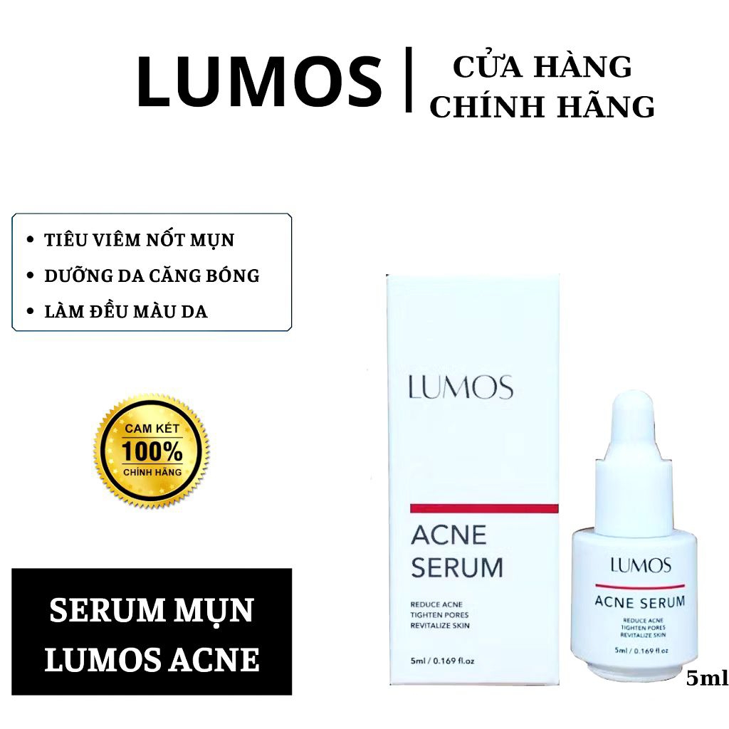 Lumos Serum Mụn Acne 5ml - Giải Quyết Mụn Bọc Nhân Cám Đầu Đen 100% Tự Nhiên Chăm Sóc Da Chính Hãng