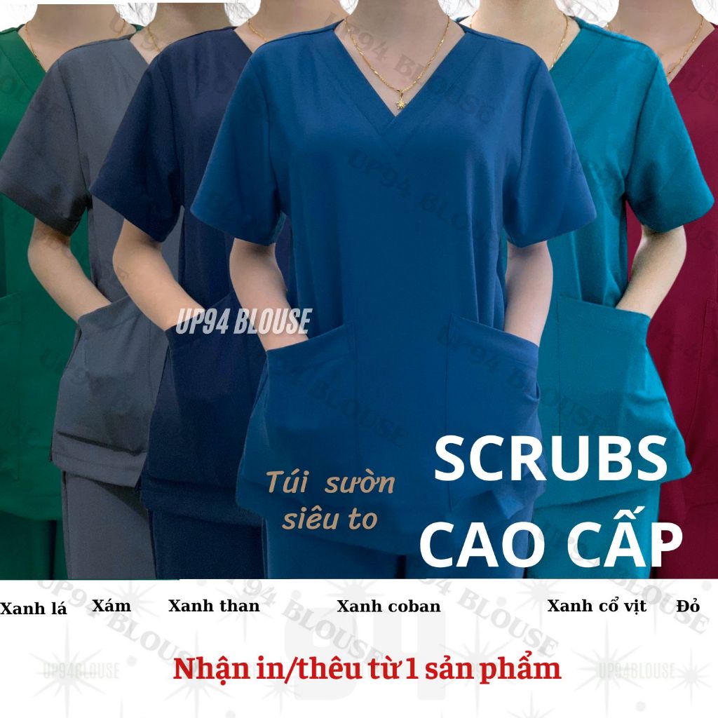 Bộ Scrubs CAO CẤP bác sĩ  dáng BASIC HÀNG LOẠI 1 đồng phục spa, thẩm mỹ viện, phòng khám, bệnh viện, các cơ sở y tế