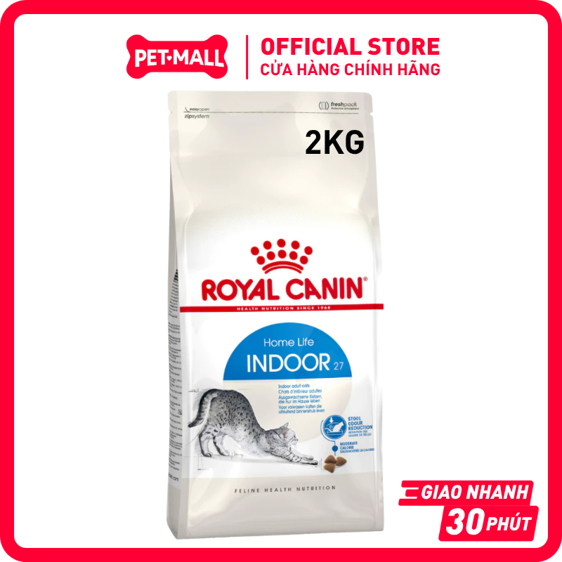 Thức Ăn Hạt Cho Mèo Royal Canin Indoor 400G - 2KG - Giảm Mùi Hôi Phân, Kiểm Soát Búi Lông Petmall