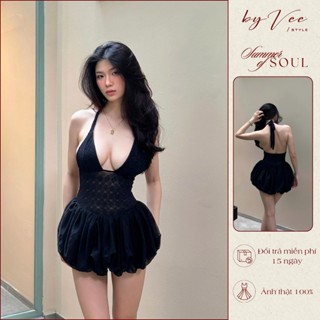 Đầm lưới yếm đen Fidelia Dress - ByVeeStyle