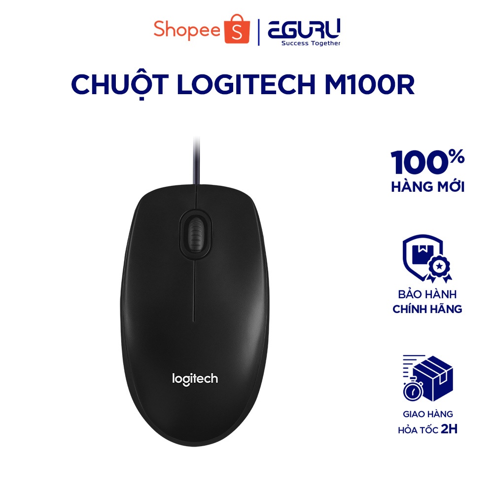 Chuột Máy Tính Có Dây Logitech M100R - BH Chính Hãng - eGURU Home