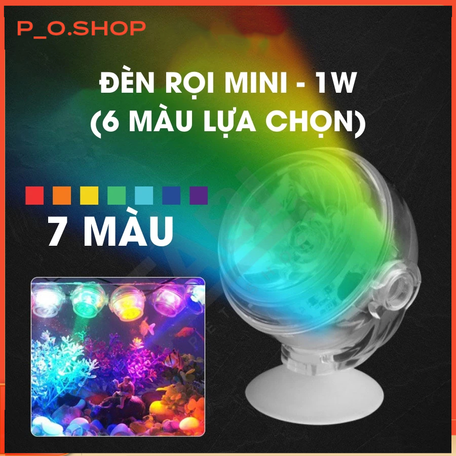 【🔥Rẻ】Đèn LED Rọi 16 Màu Chống Nước Cho Bể Cá mini, Bể Cá Thủy Sinh, Hồ Bán Cạn, Hòn Non Bộ