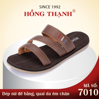 Dép Da Nữ HỒNG THẠNH Đế Bằng Quai Chéo Tiện Lợi Và Êm Chân - 7010