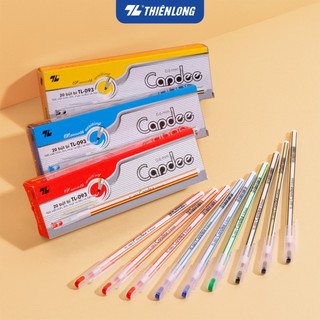 Combo 5/10 Bút bi nến Thiên Long TL-093 ngòi 0,6mm - Bút bi nến Candee, viết nến chính hãng