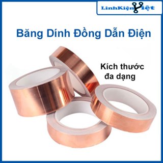 Băng dính đồng dẫn điện chống nhiễu chịu nhiệt độ cao dài 20 mét dày 0.05mm rộng 3mm/5mm/10mm/15mm