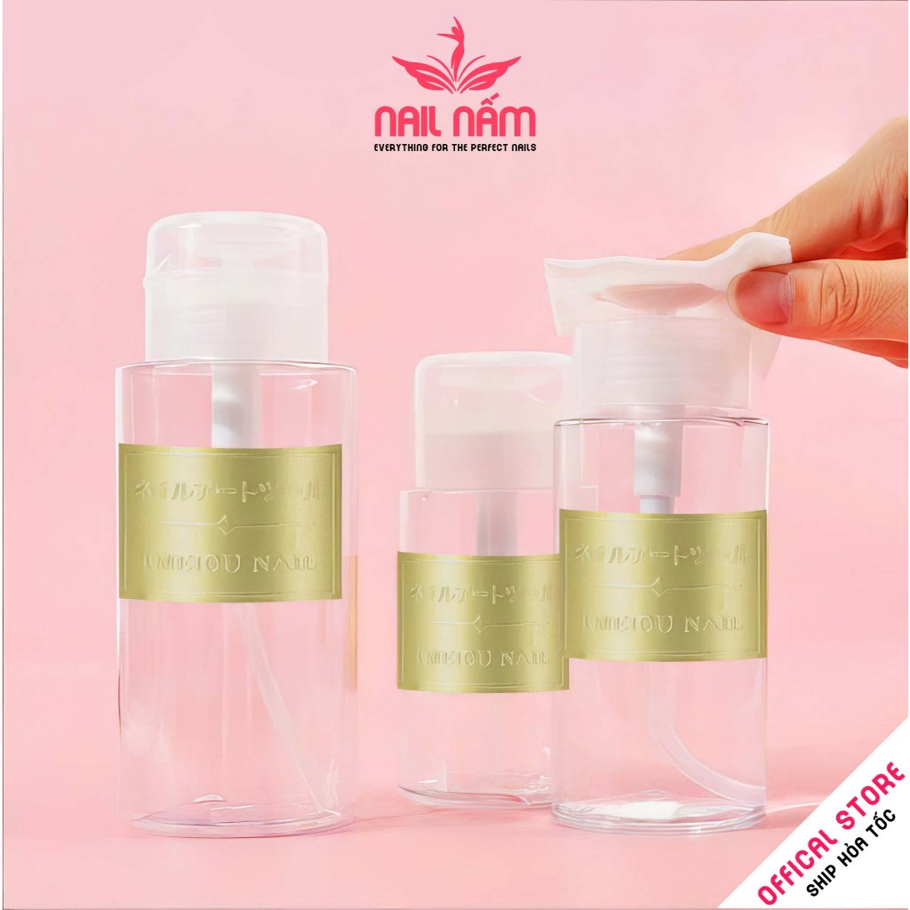 Lọ rỗng đựng nước lau gel tem vàng 300ml