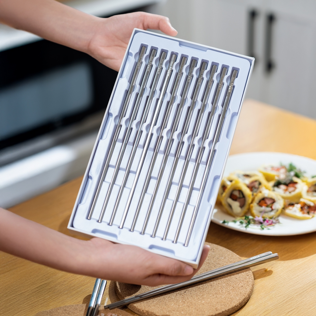 10 đôi đũa inox 316 chính hãng Haatz cao 25cm - LARVA STORE