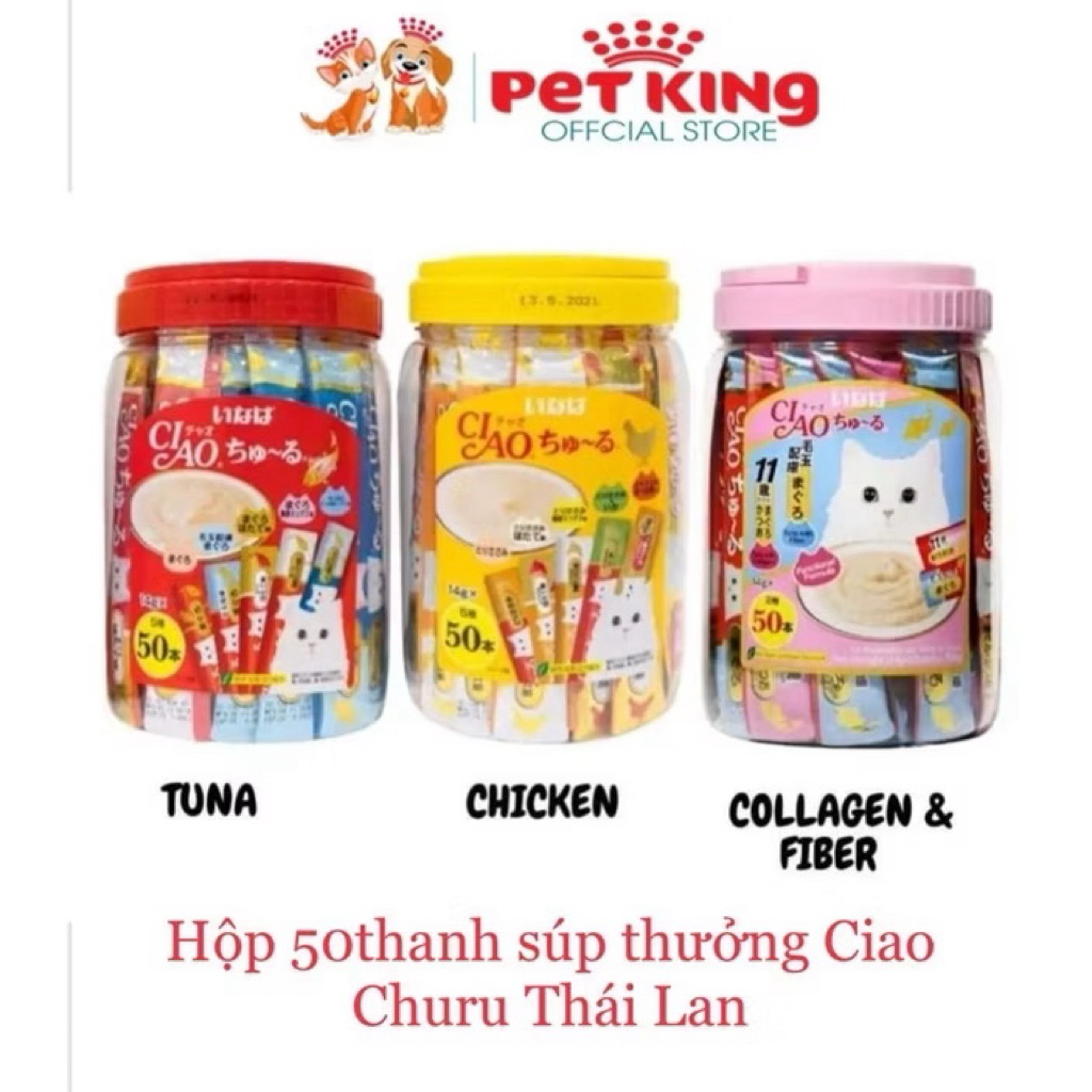 [THÁI LAN]Hộp 50 thanh Súp Thưởng CiAo Churu Chính Hãng Thái Lan