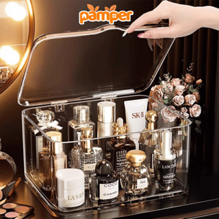  Hộp Nhựa Trong Suốt Lưu Trữ Đồ Đa Năng Để Bàn PAMPER Có Nắp Đậy Chống Bụi Tủ Đựng Mỹ Phẩm Tiện Lợi 