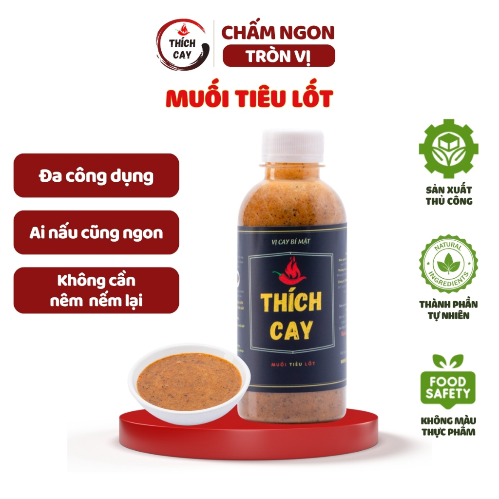Muối Tiêu Lốt Thích Cay 120ml Nước Chấm Muối Tiêu Lốp Chấm Gà Luộc, Chả Lụa, Hải Sản, Các Món Hấp