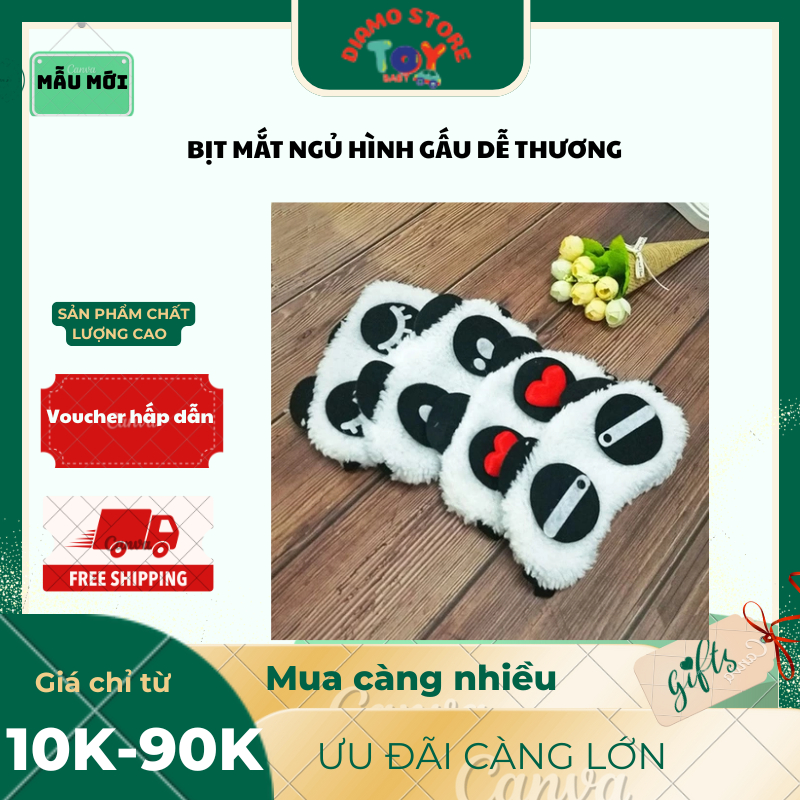 [COMBO 2 CHIẾC] Bịt mắt che mắt ngủ hình panda dễ thương (mẫu ngẫu nhiên) 2461