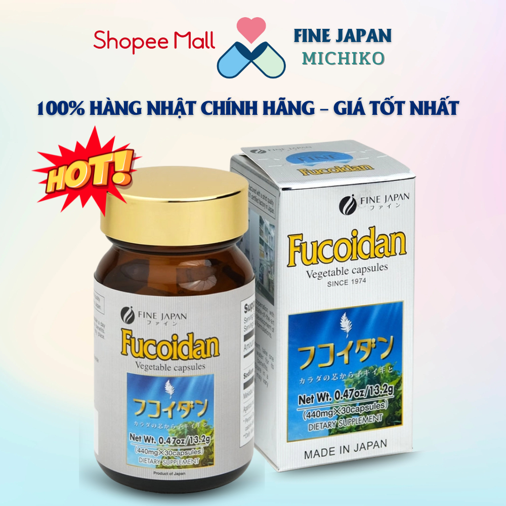  Viên uống hỗ trợ u.n.g t.h.ư tảo Okinawa Fucoidan xanh Fine Japan Fucoidan Nhật Bản 30 viên 