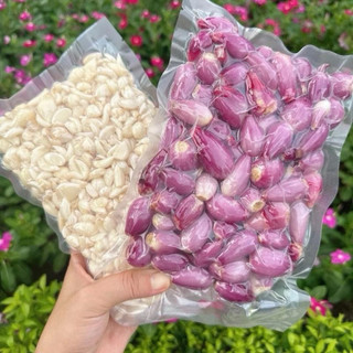 Combo [500gr Hành+ 500gr Tỏi Lý Sơn] lột vỏ sẵn hút chân không tiện lợi