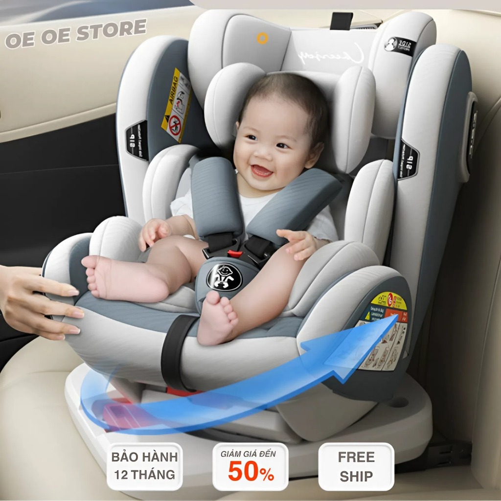 Ghế ngồi ô tô cho bé xoay 360 An toàn, tiện lợi cùng Mẹ và Bé trên mọi nẻo đường, ISOFIX & ROY - Oe Oe Store