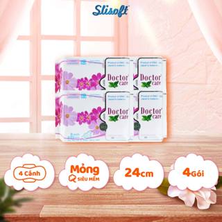 Combo 4 Băng vệ sinh thảo dược Doctor Care, BVS ban ngày 24cm siêu khô thoáng cả ngày dài