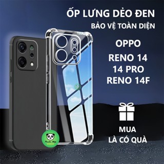 Ốp lưng Oppo Reno 14/ 14 Pro/ 14F TPU đen, cạnh vuông, bảo vệ máy toàn diện-Panda