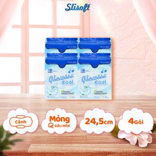 Combo 4 băng vệ sinh Doctor Care Glamiss Cool Extra, bvs ban ngày dài 24,5 cm siêu thấm hút 8 miếng