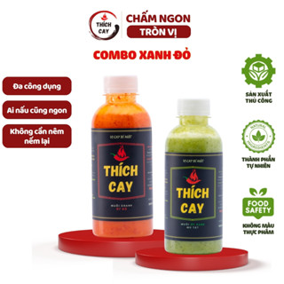 Combo Thịt nướng & Hải sản - Muối ớt đỏ, Muối ớt xanh mù tạt 250ml