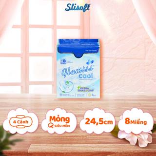 Băng vệ sinh Doctor Care Glamiss Cool Extra, bvs ban ngày dài 24,5 cm siêu thấm hút 8 miếng