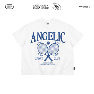 Áo thun form Boxy ANGELIC SPORT CLUB Màu TRẮNG Angelic Society chính hãng