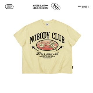Áo thun form Boxy NOBODY CLUB Màu VÀNG NGÀ Angelic Society chính hãng Angel Land Studio