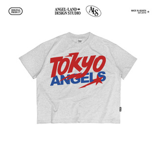 Áo thun form Boxy TOKYO ANGELS Màu Xám Tiêu Sáng Angelic Society chính hãng