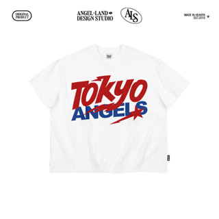 Áo thun form Boxy TOKYO ANGELS Màu TRẮNG Angelic Society chính hãng