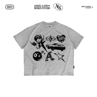 Áo Thun Form Boxy Angelic Society The Star Màu Xám Tiêu Angel Land Chính Hãng