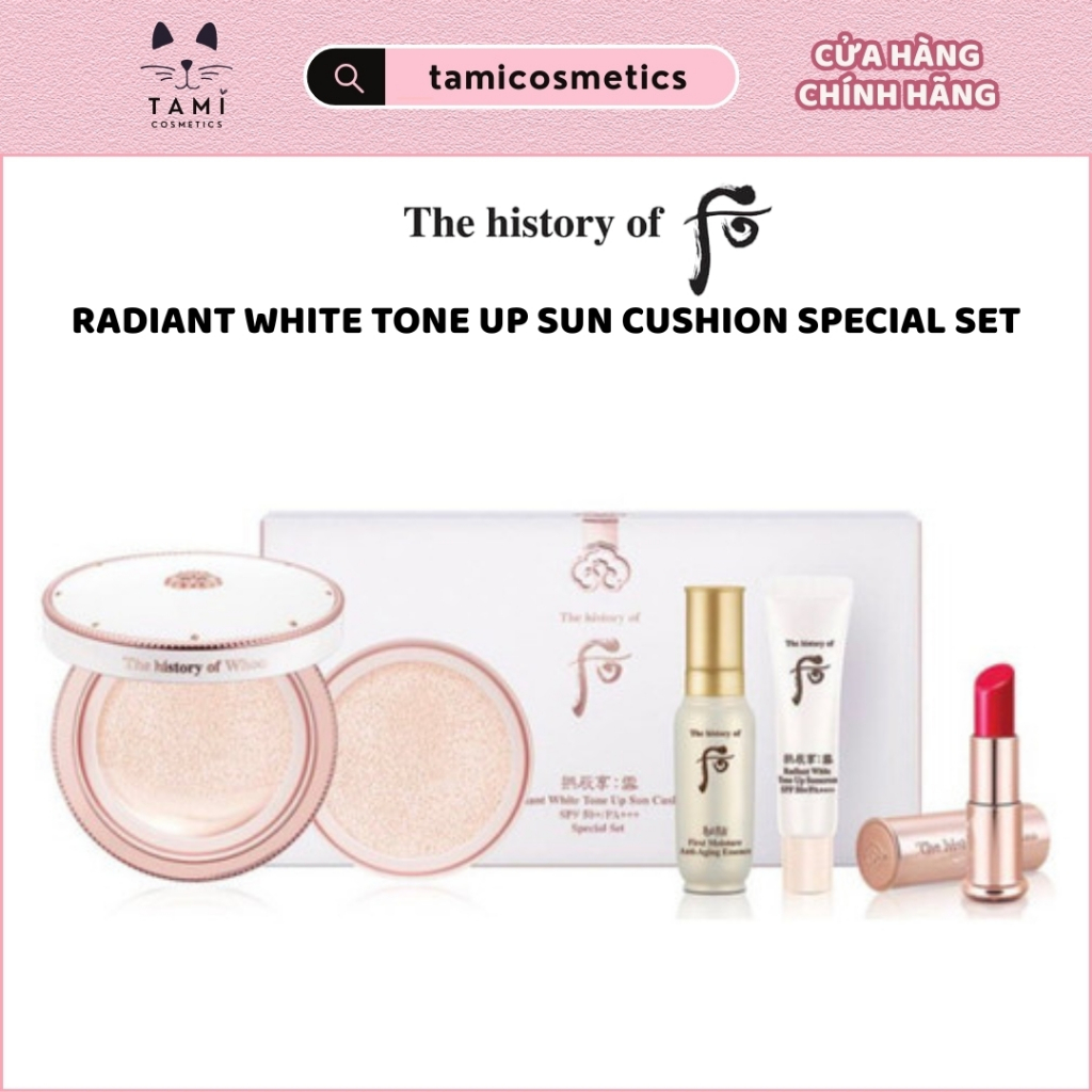 Set Phấn Nước Whoo Radiant White Tone Up Sun Cushion Special