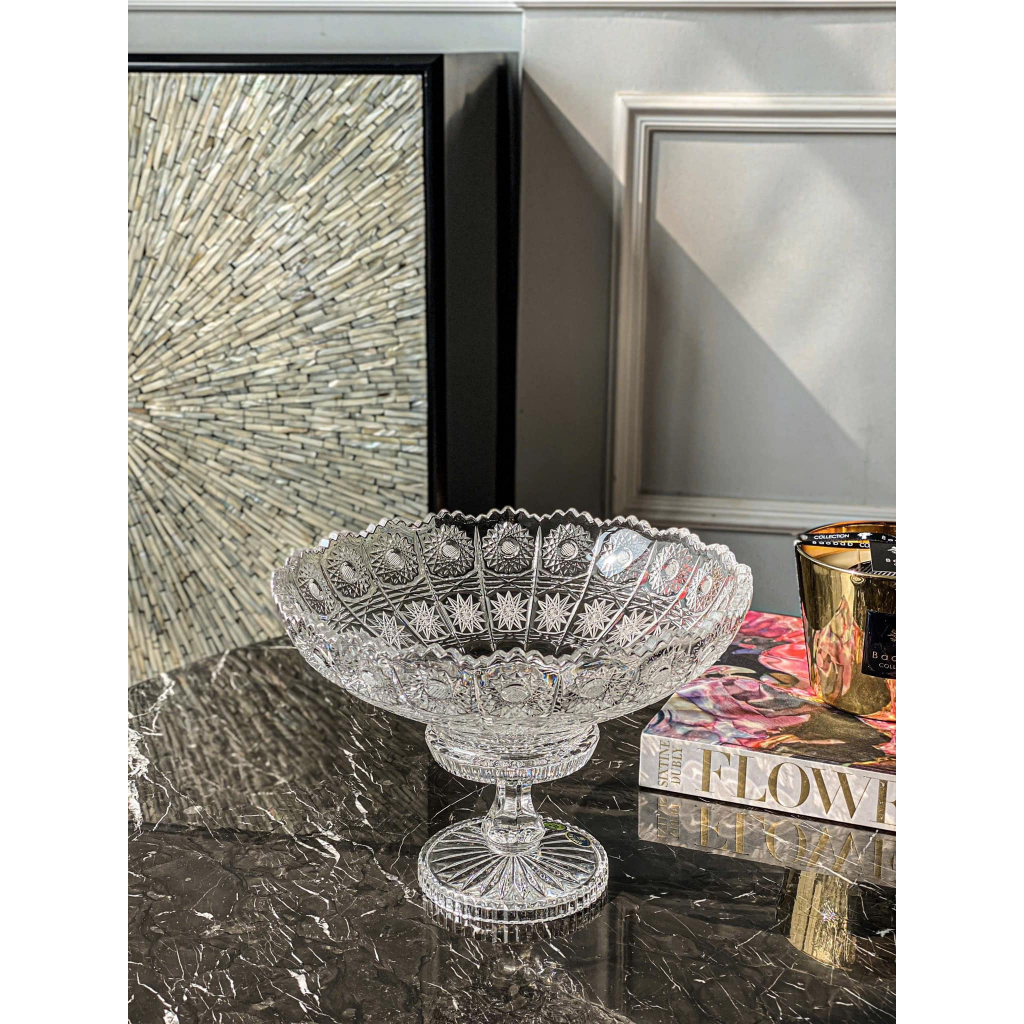 Mâm bồng pha lê chân đế 25cm M57