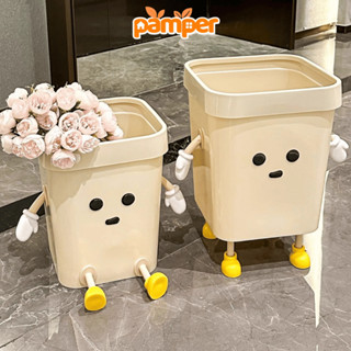  Thùng Đựng Rác Dễ Thương PAMPER Decor Phòng Khách Phòng Ngủ Sọt Rác Chất Liệu Nhựa PP Cứng Cáp 