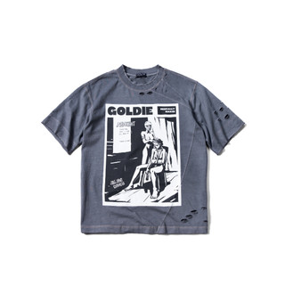  Áo thun "ACID DISTRESSED WASHED TSHIRT" giặt mài đánh rách màu xanh 
