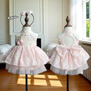   3-17kg  Váy công chúa cổ yếm RIOKIDS đầm Lolita cho bé gái đầy tháng thôi nôi sinh nhật 1 tuổi TT50 