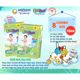 [COMBO 8 GÓI KÈM QUÀ TẶNG] Tã/Bỉm quần tiết kiệm Baby Love M48+4/ L48/ XL48/ XXL48  - Kim Ngọc
