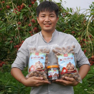 Combo 2kg Vải thiều sấy khô loại ngon và 1 hộp 500g long vải sấy khô