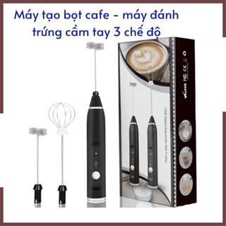 Máy tạo bọt cafe , máy đánh trứng cầm tay, máy đánh trứng Milk Frother 3 Tốc Độ Loại Sạc Điện.